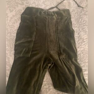 Olive Green Velour Sweatpants